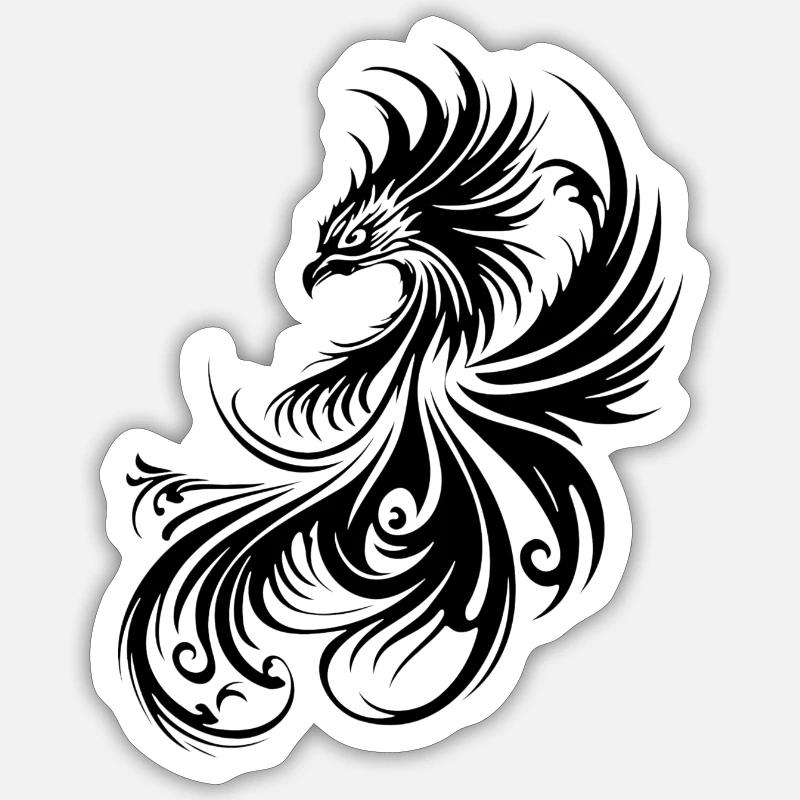 Phönix 02 - Sticker Größe S (10 x 10 cm) - Mattweiß