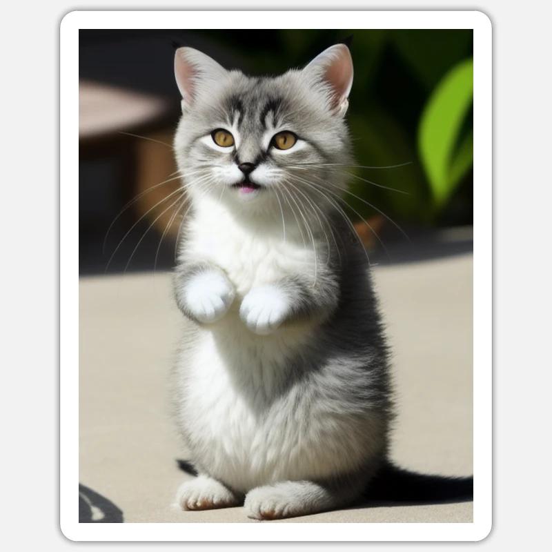 Chat persan blanc - Sticker taille S (10 x 10 cm) - blanc mat