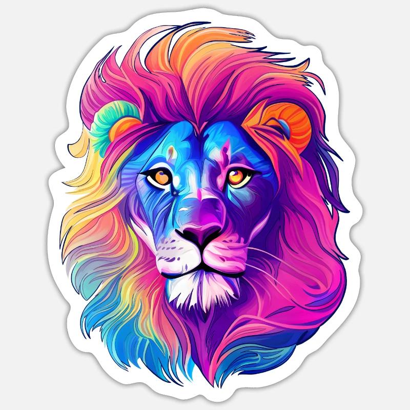 Lion - Sticker size S (10 x 10 cm) - white matte