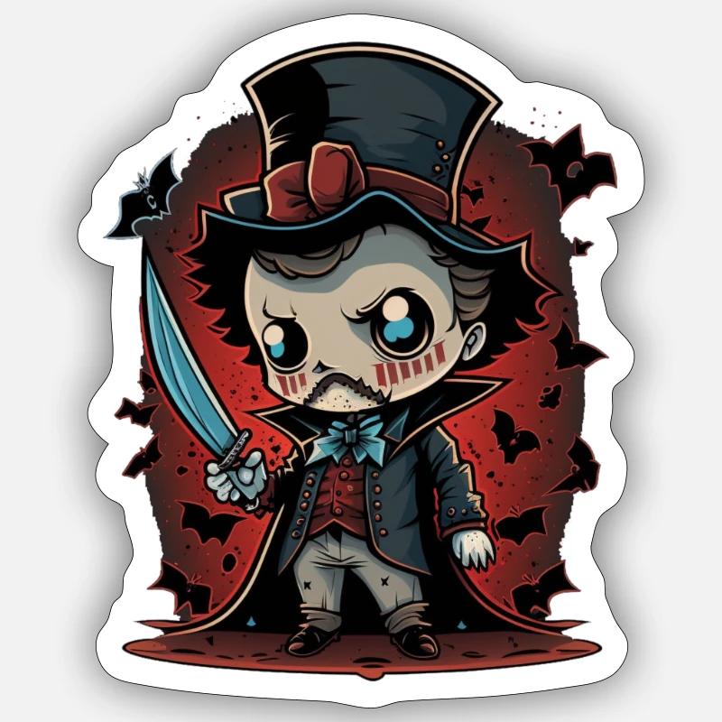 Jack der Ripper - Sticker Größe S (10 x 10 cm) - Mattweiß