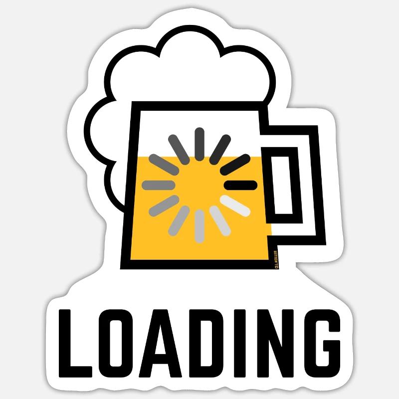 Bier Loading (Bier Wird Geladen / Positiv / |) Sticker Größe S (10 x 10 cm)
