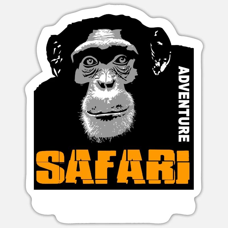 Guinea - Chimpanzees - Sticker size S (10 x 10 cm) - white matte