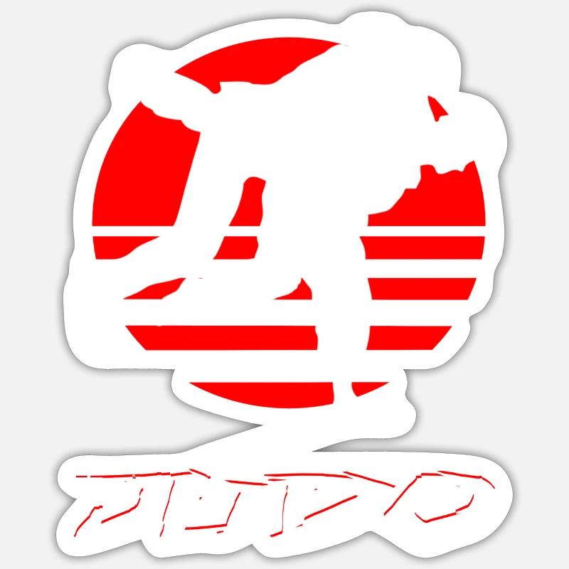 Judo - Sticker taille S (10 x 10 cm) - blanc mat