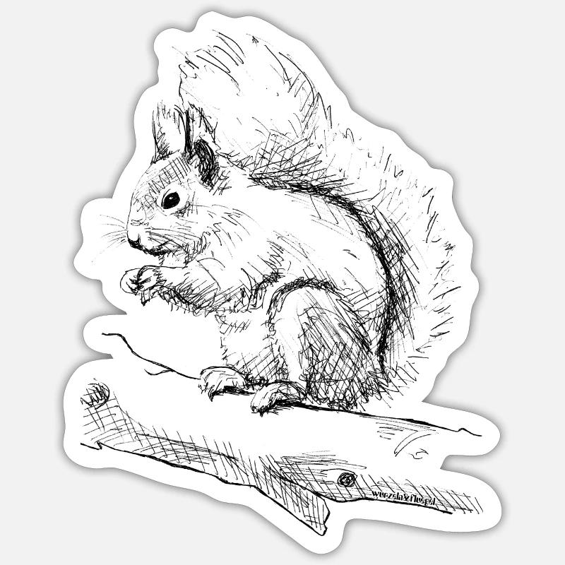 Squirrel - Sticker size S (10 x 10 cm) - white matte