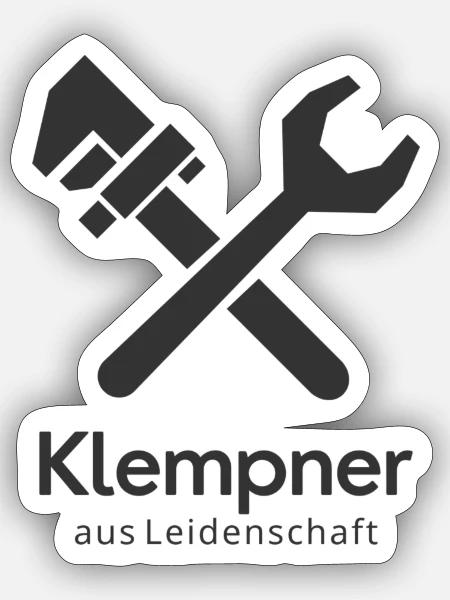 Klempner aus Leidenschaft - Sticker Größe S (10 x 10 cm) - Mattweiß