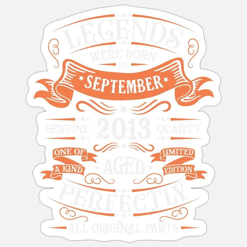 September 2013 Originelle Geburtstagsgeschenkidee Sticker Größe S (10 x 10 cm)
