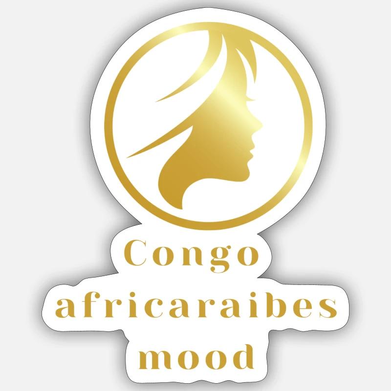 congo - Sticker taille S (10 x 10 cm) - blanc mat