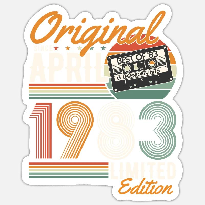 Original seit April 1983 - Sticker Größe S (10 x 10 cm) - Mattweiß