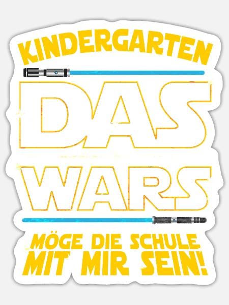 Kindergarten Das wars Schulkind Schule - Sticker Größe S (10 x 10 cm) - Mattweiß