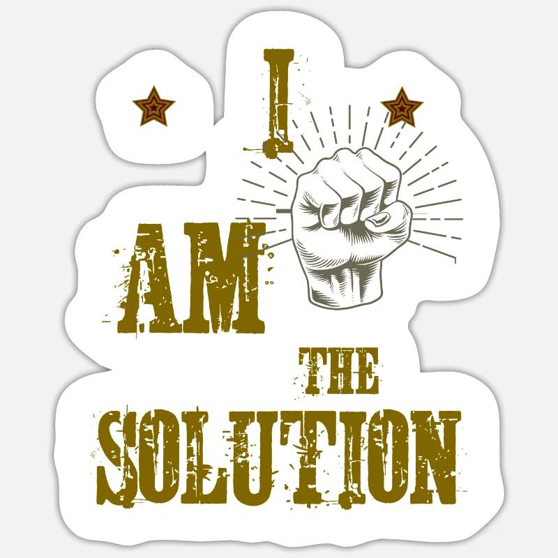 I am the Solution! - Sticker size S (10 x 10 cm) - white matte