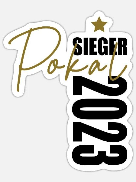 Pokalsieger 2023 - Sticker Größe S (10 x 10 cm) - Mattweiß