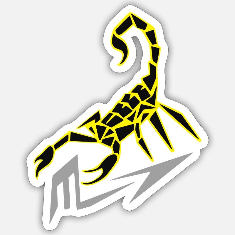 scorpion avec signe - Sticker taille S (10 x 10 cm) - blanc mat