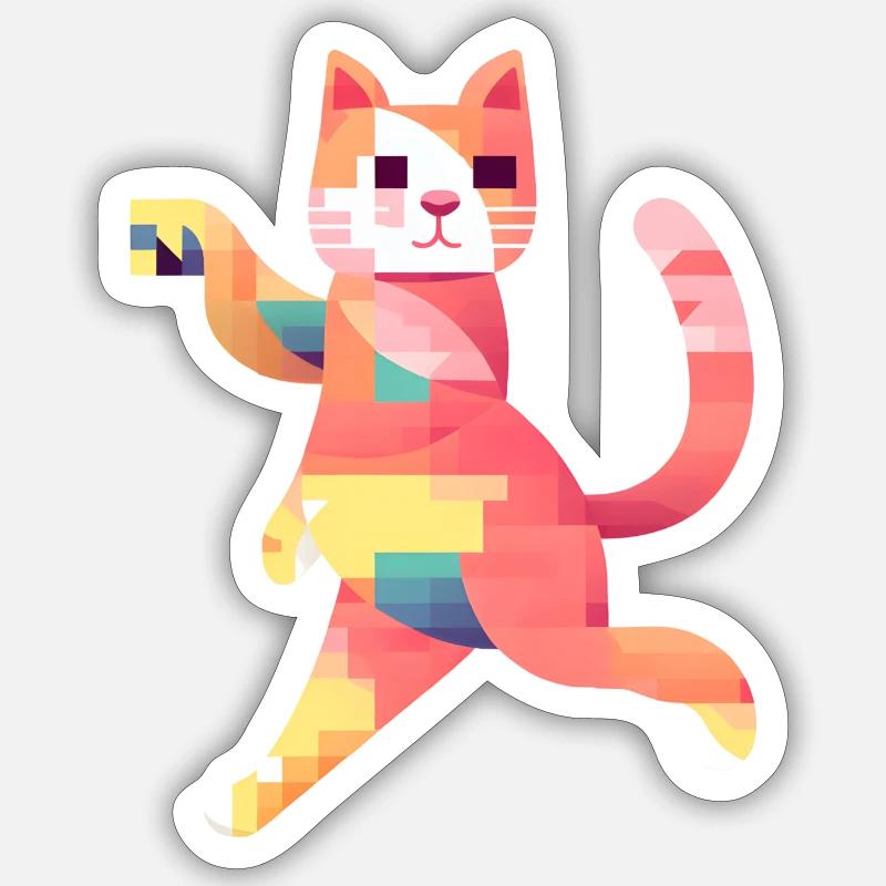 Chat Pixel Sticker taille S (10 x 10 cm)