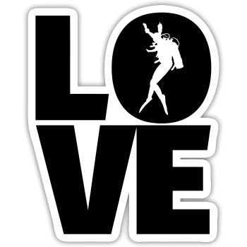 LOVE Diving- Diver Gift - Sticker size S (10 x 10 cm) - white matte - Front