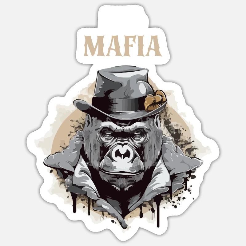 The real mafia - Sticker size S (10 x 10 cm) - white matte