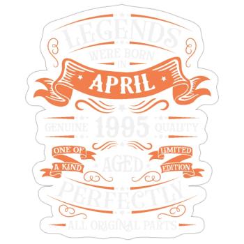 Vintage Flourish Birthday Gift April 1995 - Sticker size S (10 x 10 cm) - white matte - Front