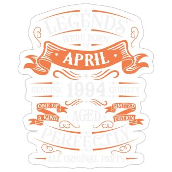 Vintage Flourish Birthday Gift April 1994 - Sticker size S (10 x 10 cm) - white matte - Front