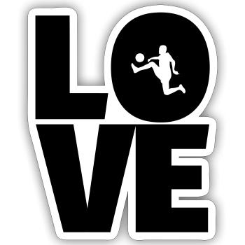 Soccer LOVE - Football funny - Sticker size S (10 x 10 cm) - white matte - Front