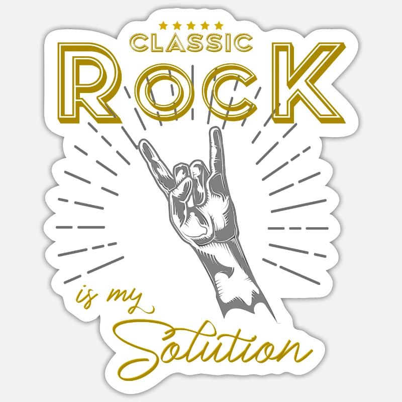 Clasic Rock est ma solution! - Sticker taille S (10 x 10 cm) - blanc mat