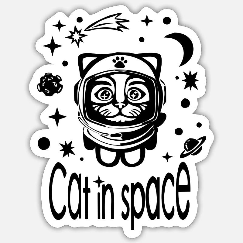 Cat in Space Sticker size S (10 x 10 cm)