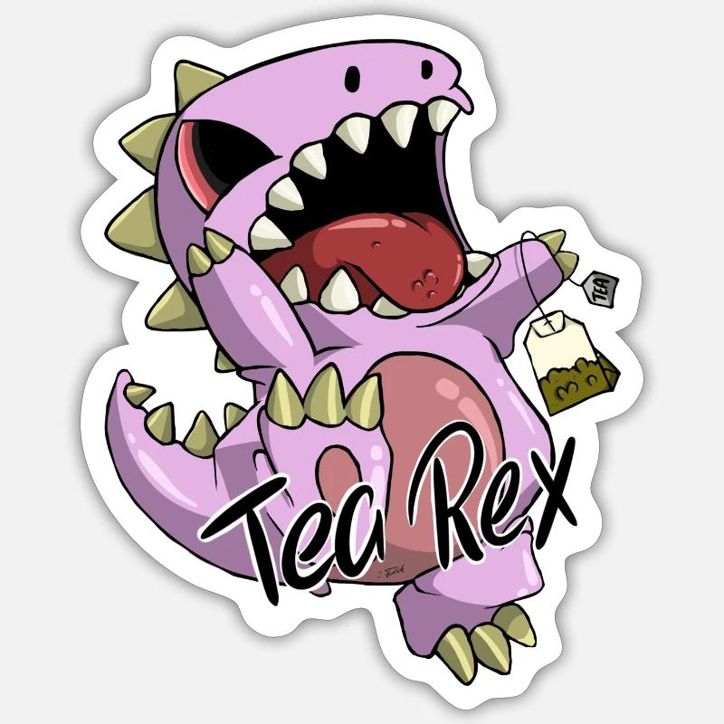 Tea Rex Sticker Größe S (10 x 10 cm)