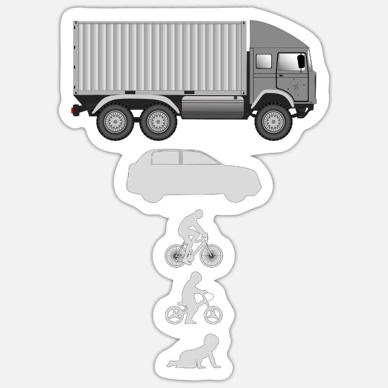 Evolution Container LKW - Sticker Größe S (10 x 10 cm) - Mattweiß
