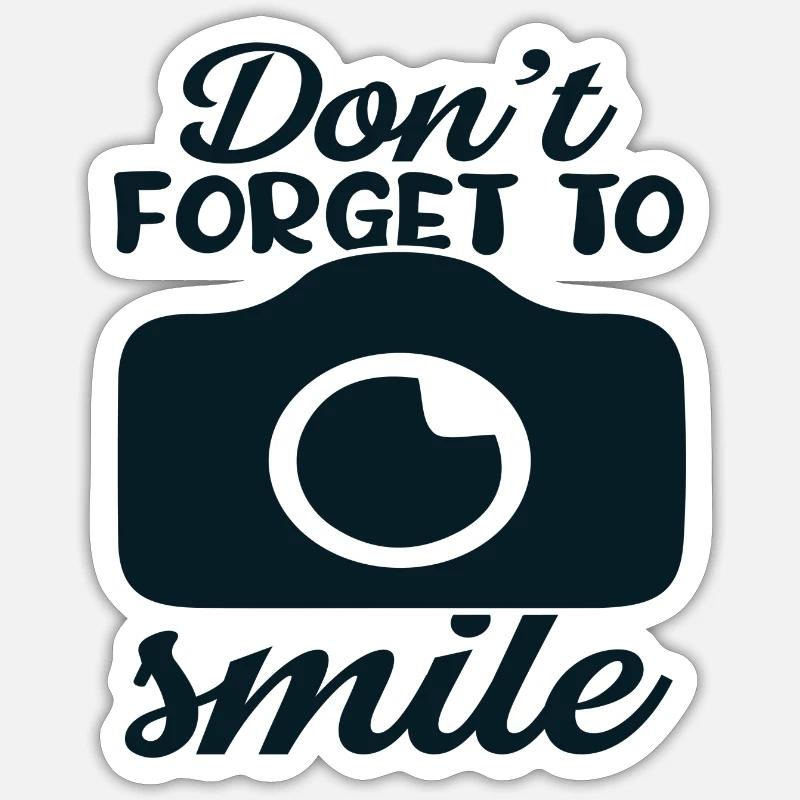 N’oubliez pas de sourire - Sticker taille S (10 x 10 cm) - blanc mat