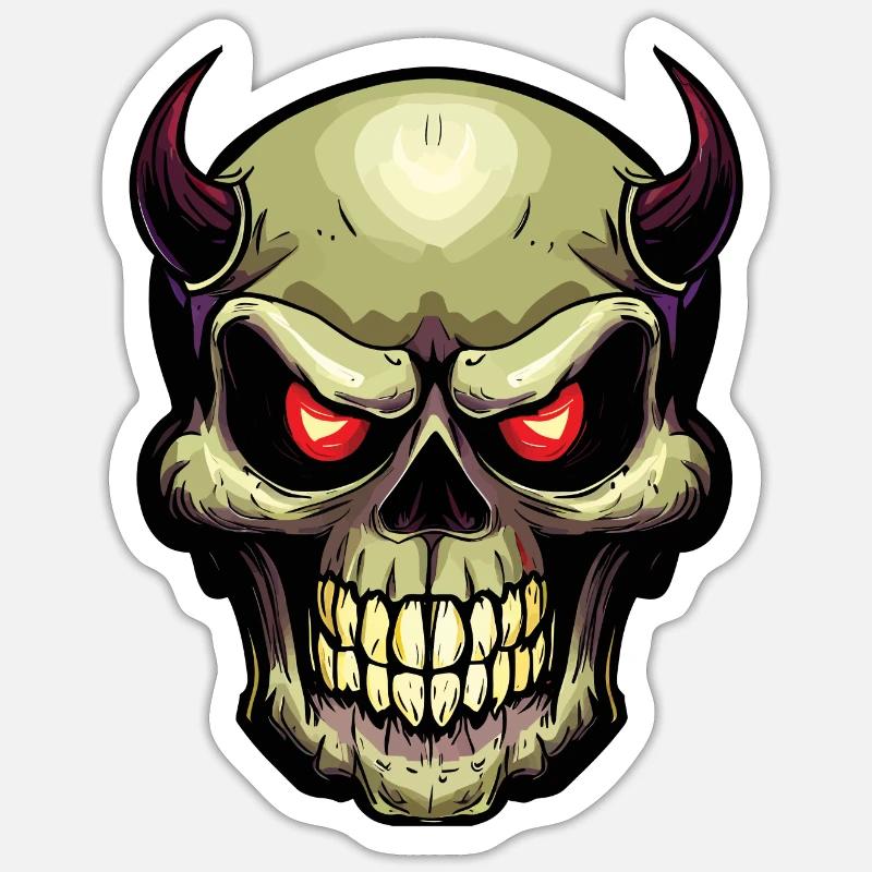 Crâne - Sticker taille S (10 x 10 cm) - blanc mat