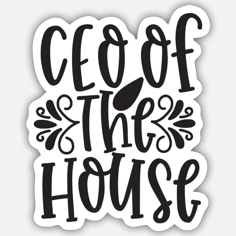 PDG de la maison - Sticker taille S (10 x 10 cm) - blanc mat