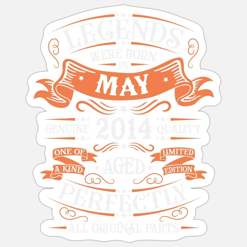 Mai 2014 Geburtstagsgeschenk Mai 2014. Mai 2014. - Sticker Größe S (10 x 10 cm) - Mattweiß