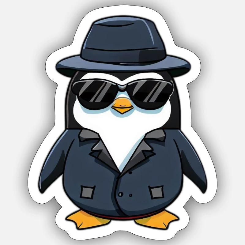 M. Penguin - Sticker taille S (10 x 10 cm) - blanc mat