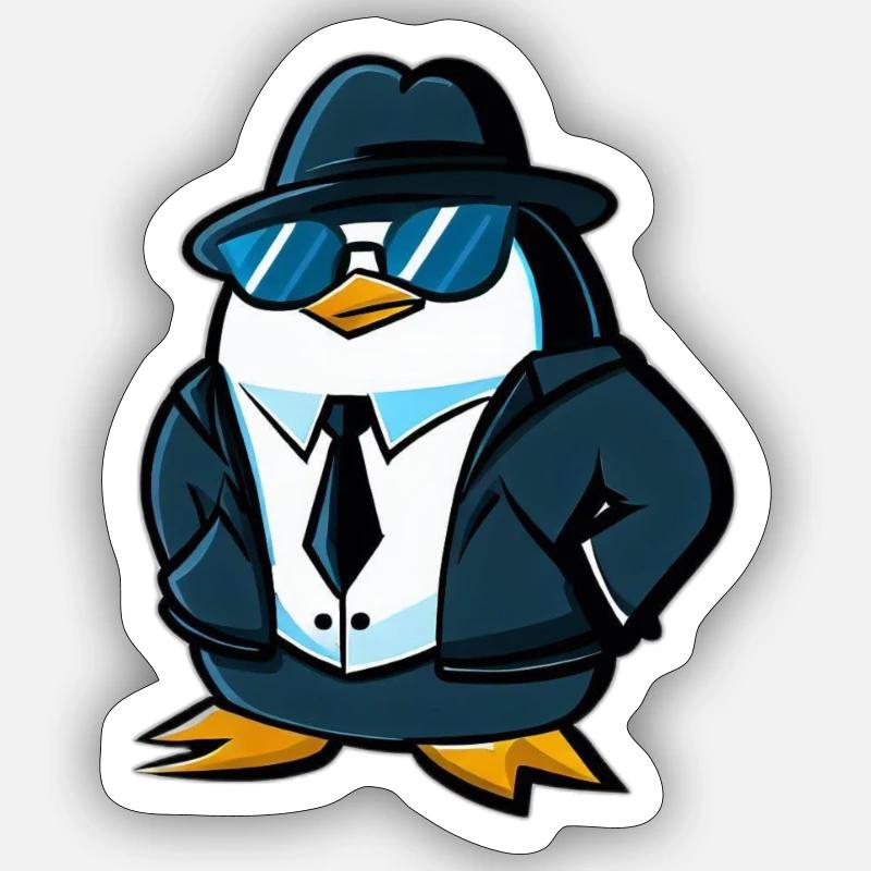 Pingouin - Sticker taille S (10 x 10 cm) - blanc mat