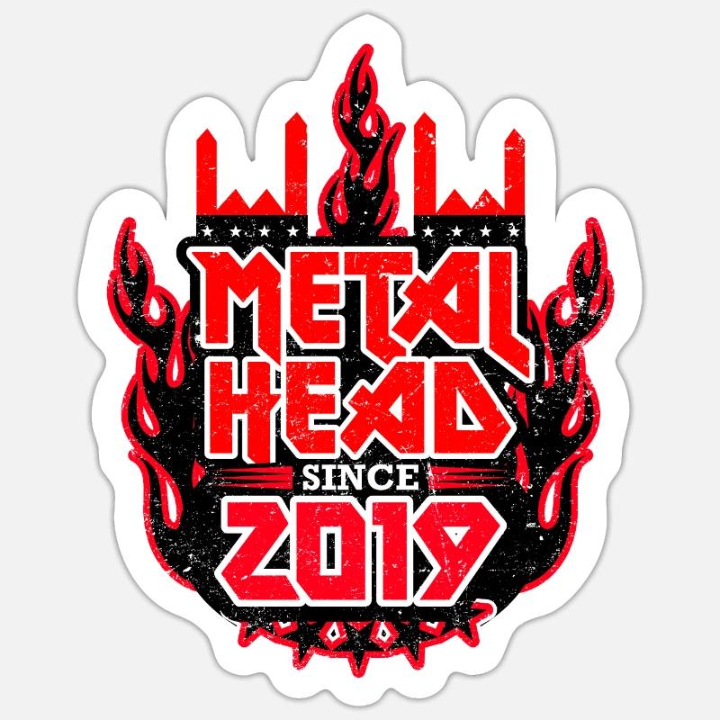 METALHEAD since 2019 - Sticker size S (10 x 10 cm) - white matte