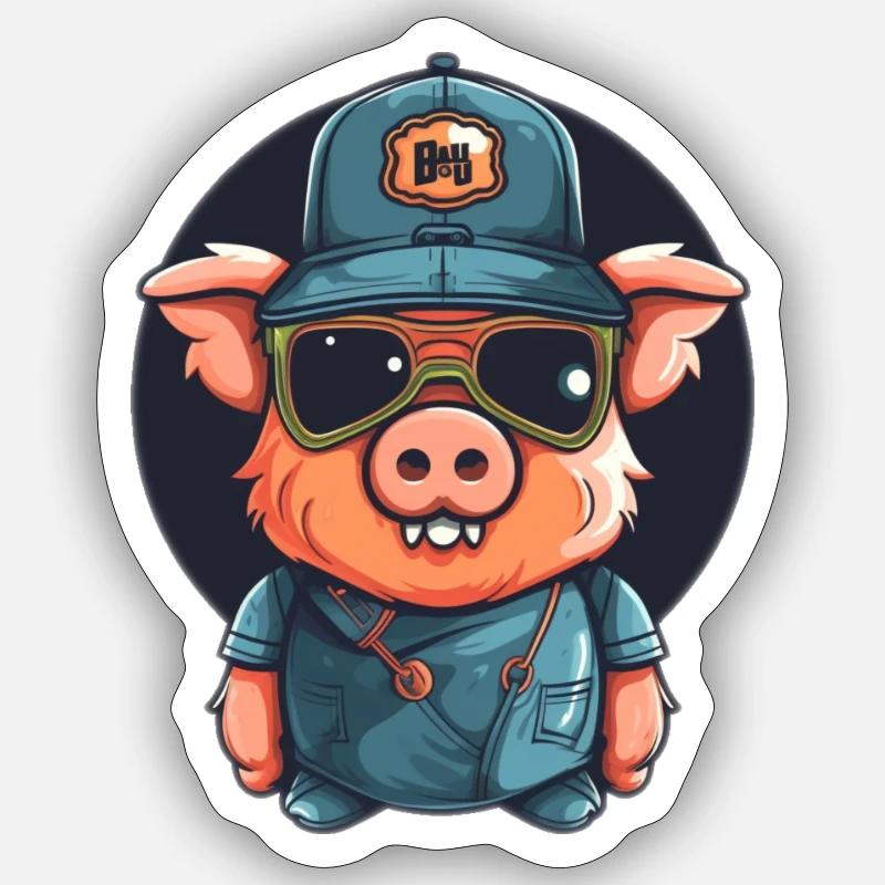 Comic Pig - Sticker size S (10 x 10 cm) - white matte