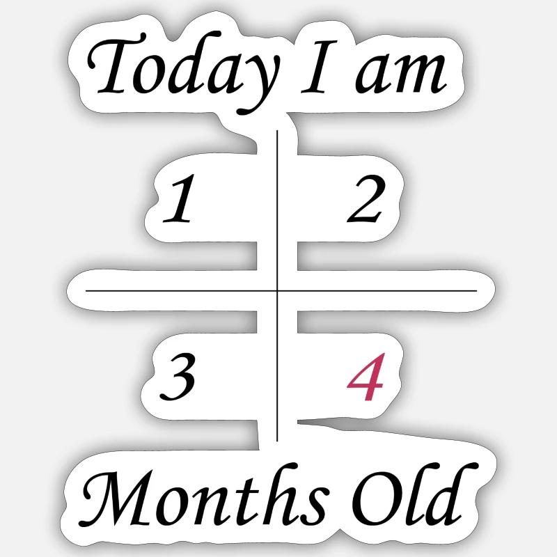 4 mois Sticker taille S (10 x 10 cm)