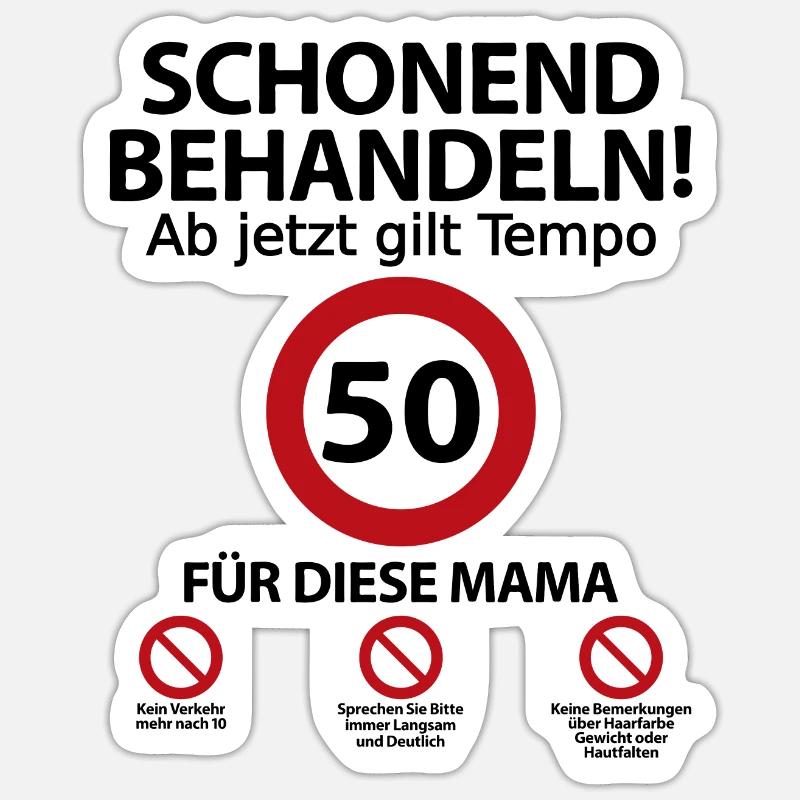 50 Geburtstag Mama Mutter Geburtstagsgeschenk - Sticker Größe S (10 x 10 cm) - Mattweiß