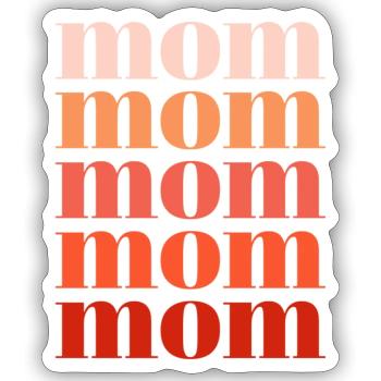 mom rot - Sticker Größe S (10 x 10 cm) - Mattweiß - Vorne