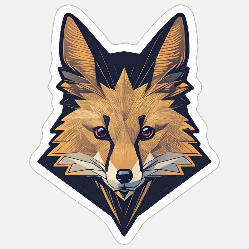Simple Fox Head Sticker size S (10 x 10 cm)