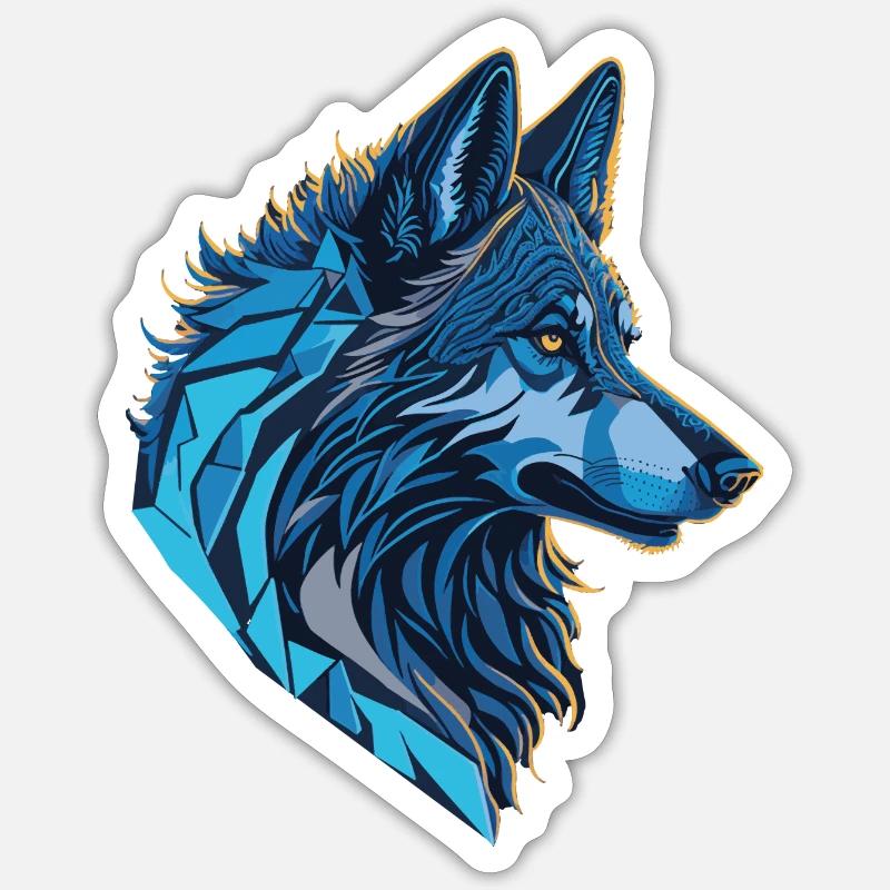Polygon Wolf Sticker Größe S (10 x 10 cm)