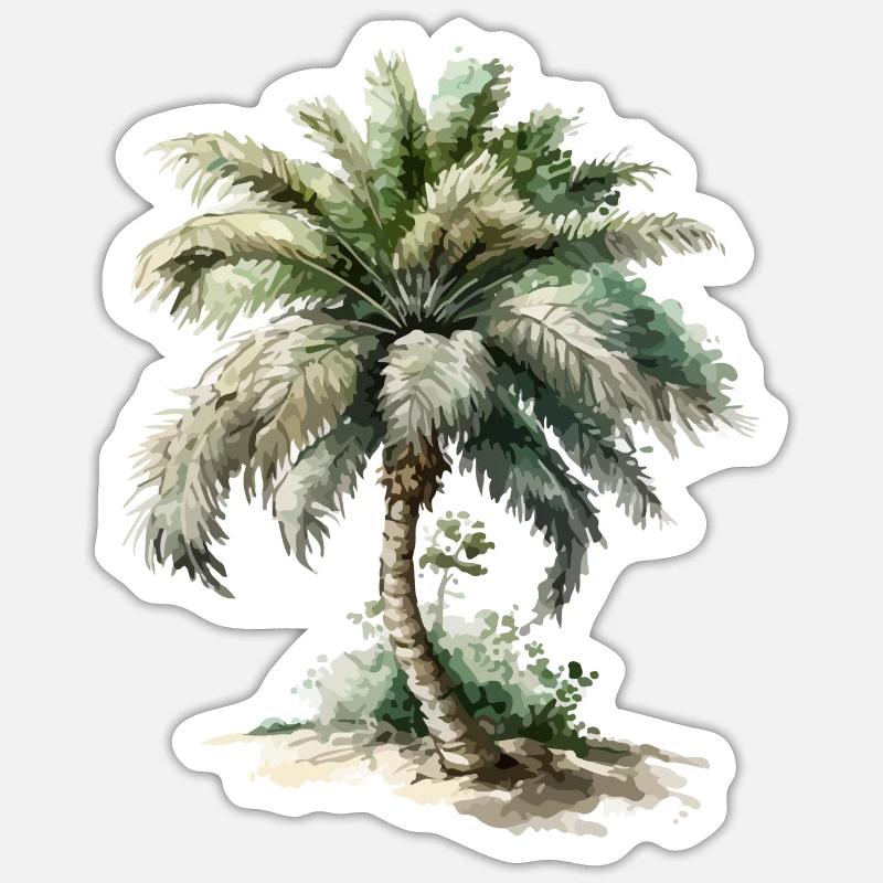 The palm tree - Sticker size S (10 x 10 cm) - white matte