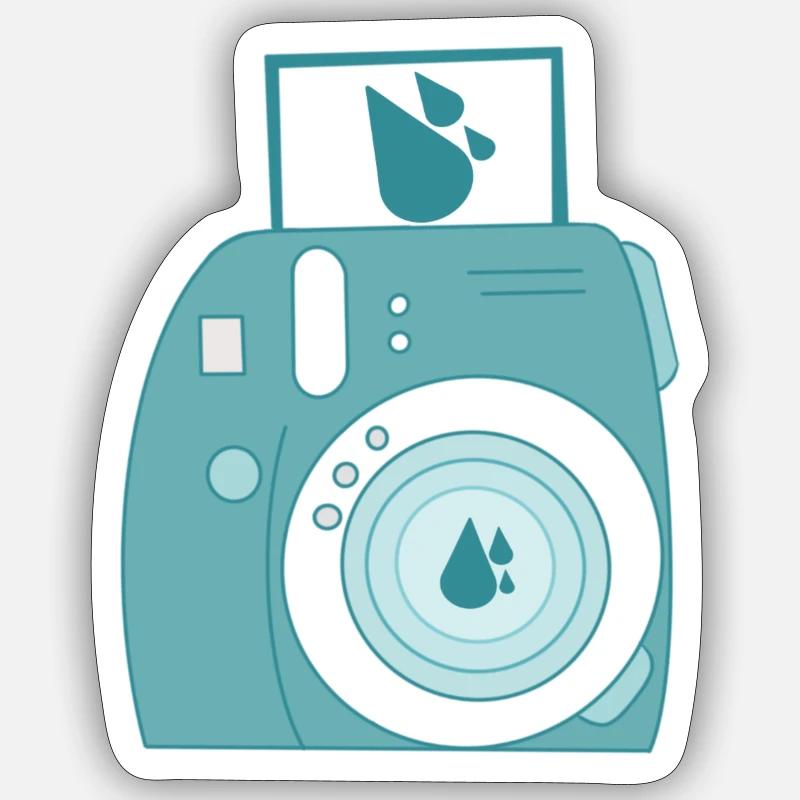 Instax blue drops Sticker size S (10 x 10 cm)