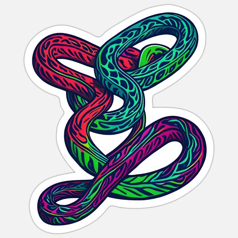 Simple serpent sans fin - Sticker taille S (10 x 10 cm) - blanc mat