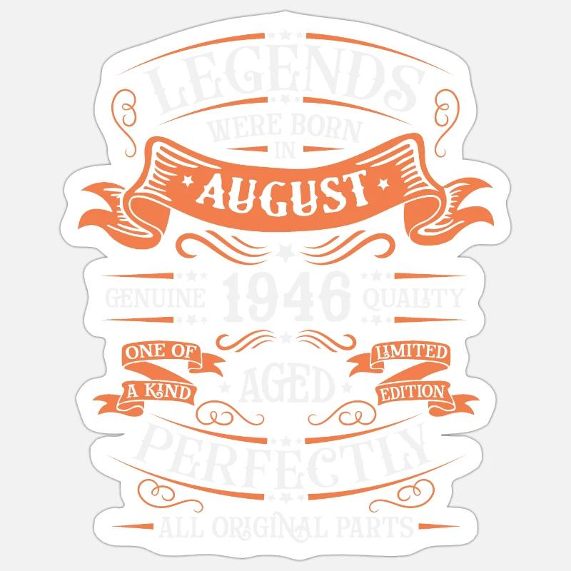 AUGUST 1946 Sticker Größe S (10 x 10 cm)