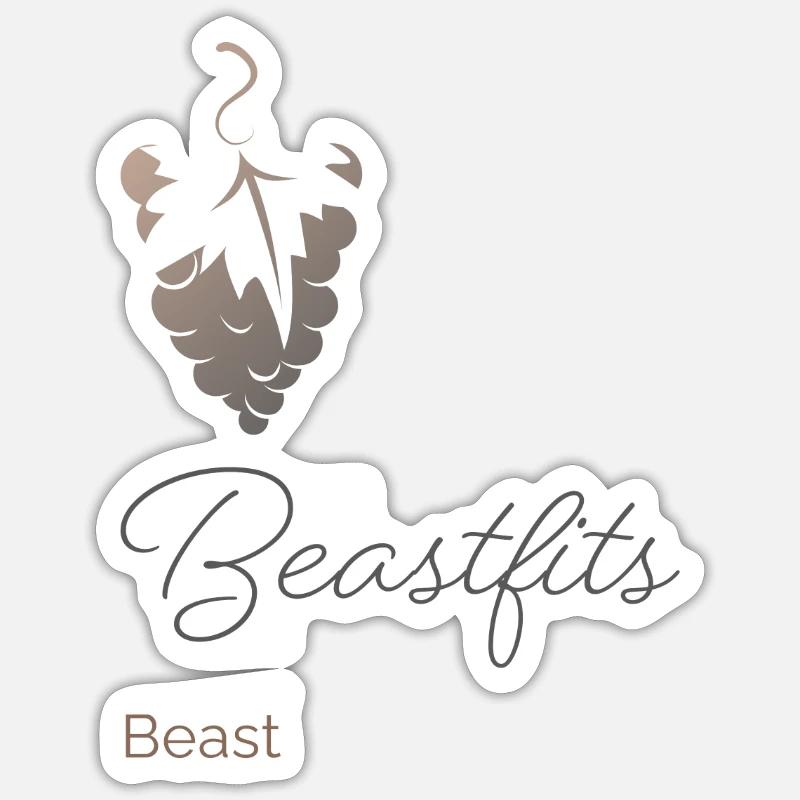 Beastfit Basic - Sticker Größe S (10 x 10 cm) - Mattweiß