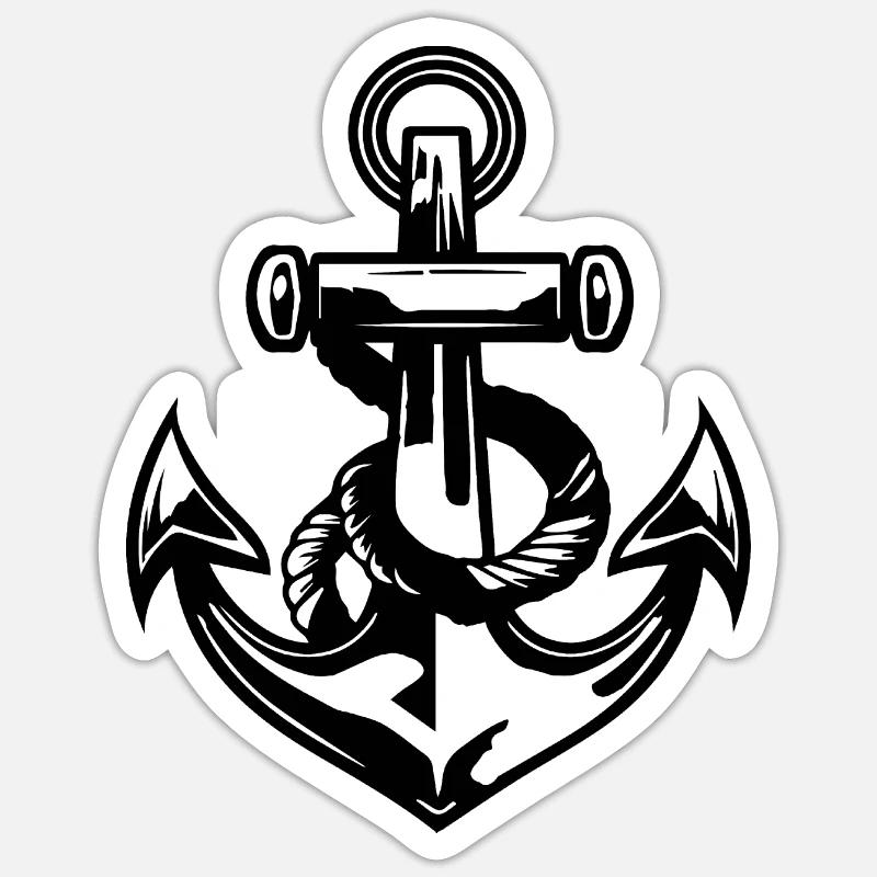Anker Boot Schiff Nautik Sticker Größe S (10 x 10 cm)