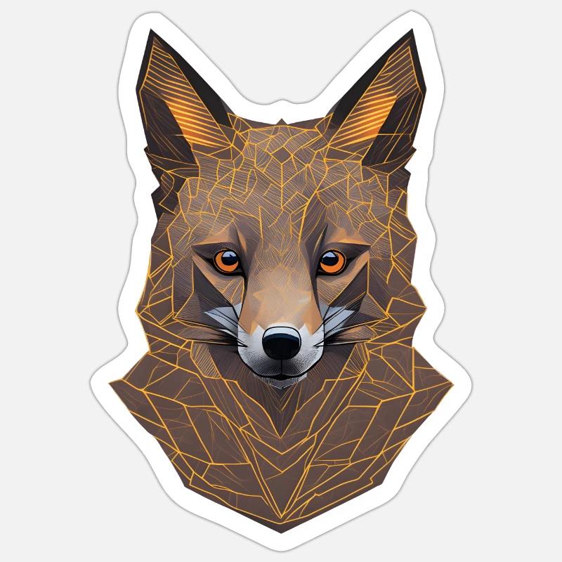 Geometric Fox Head Sticker size S (10 x 10 cm)