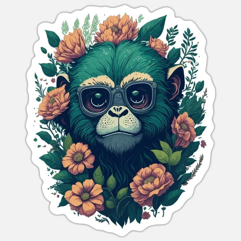 Monkey flower Sticker Größe S (10 x 10 cm)