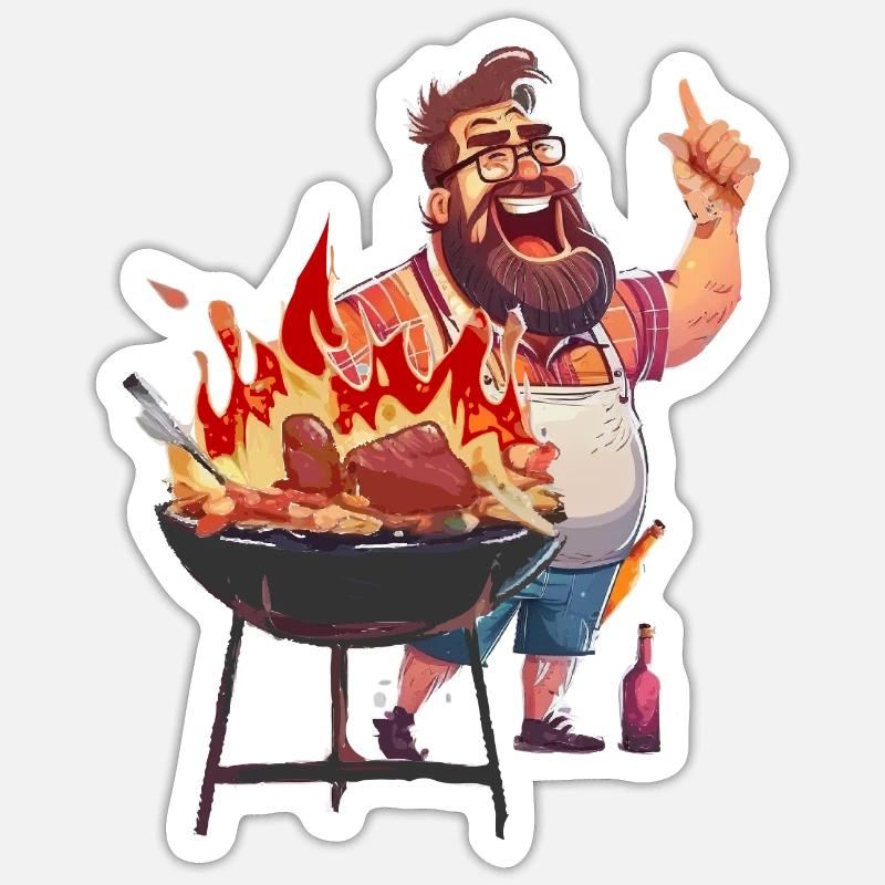 Funny grill master Sticker size S (10 x 10 cm)