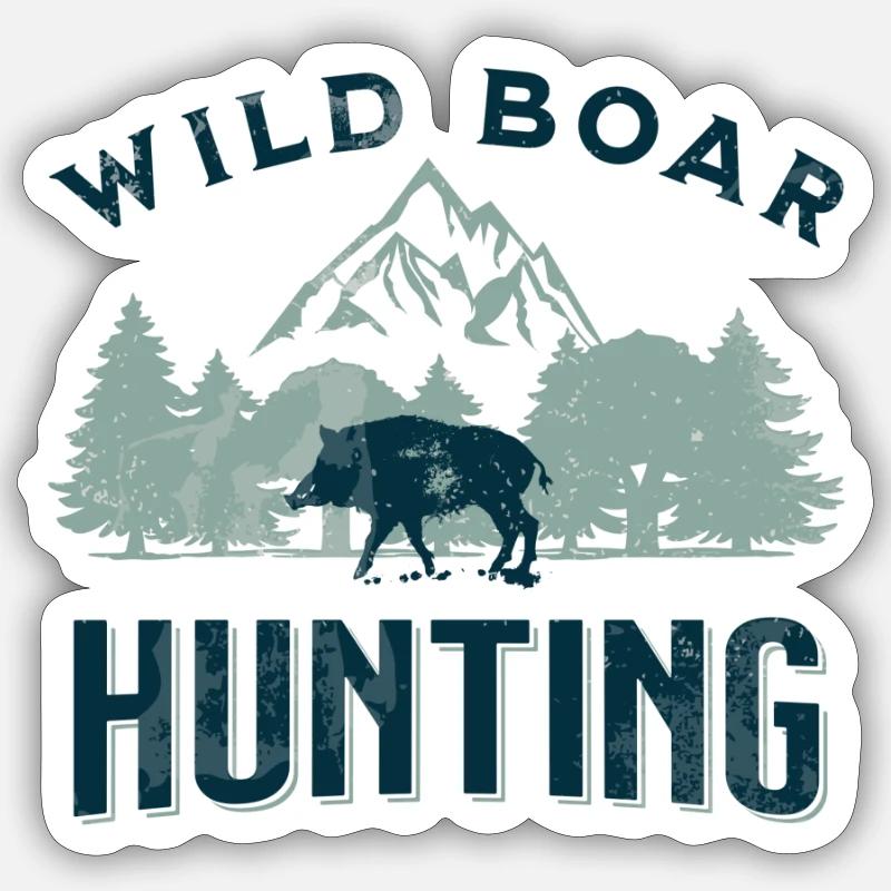 Hog Hunter - Sticker Größe S (10 x 10 cm) - Mattweiß