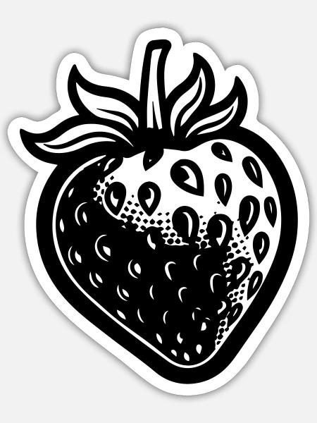 Erdbeere - Sticker Größe S (10 x 10 cm) - Mattweiß